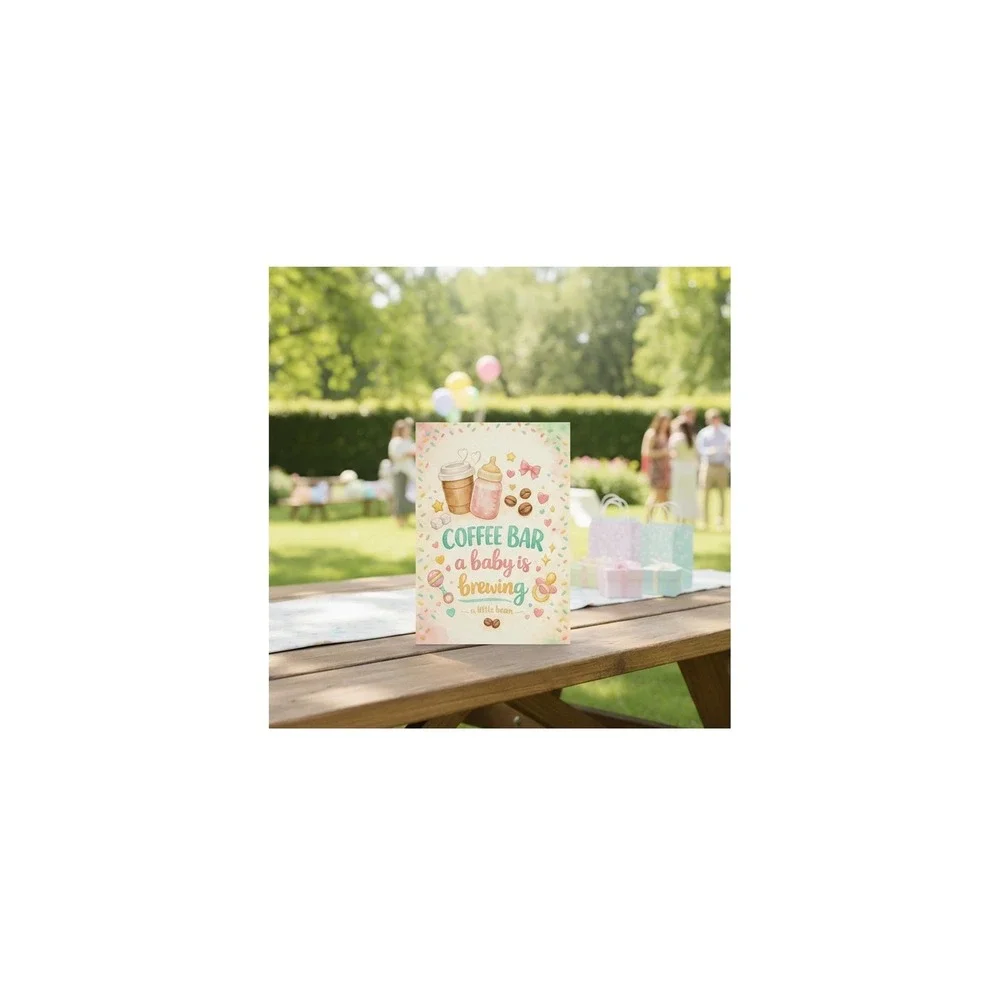 Baby Shower Table Signs 2pc Coffee Bar Brewing A Little Treat For You Decor
